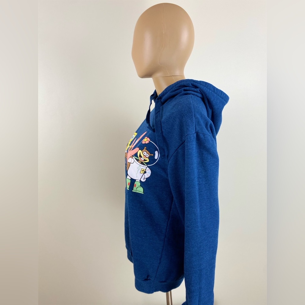 SpongeBob SquarePants Cast, Pullover Hoodie Sweater, Blue Juniors Size M (7-9) - Picture 5 of 10